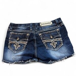 Rock Revival embellished punk cut off jean shorts size 33